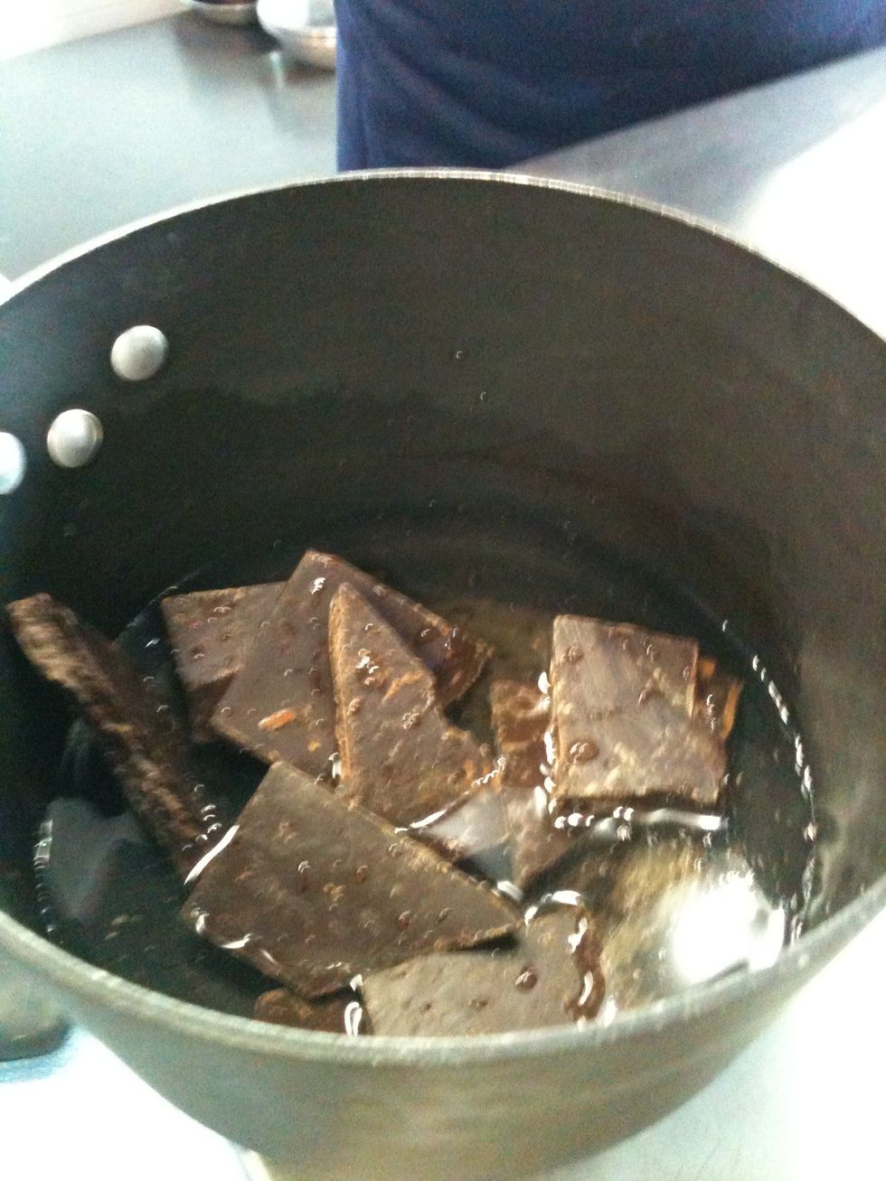 Mix chocolate and water