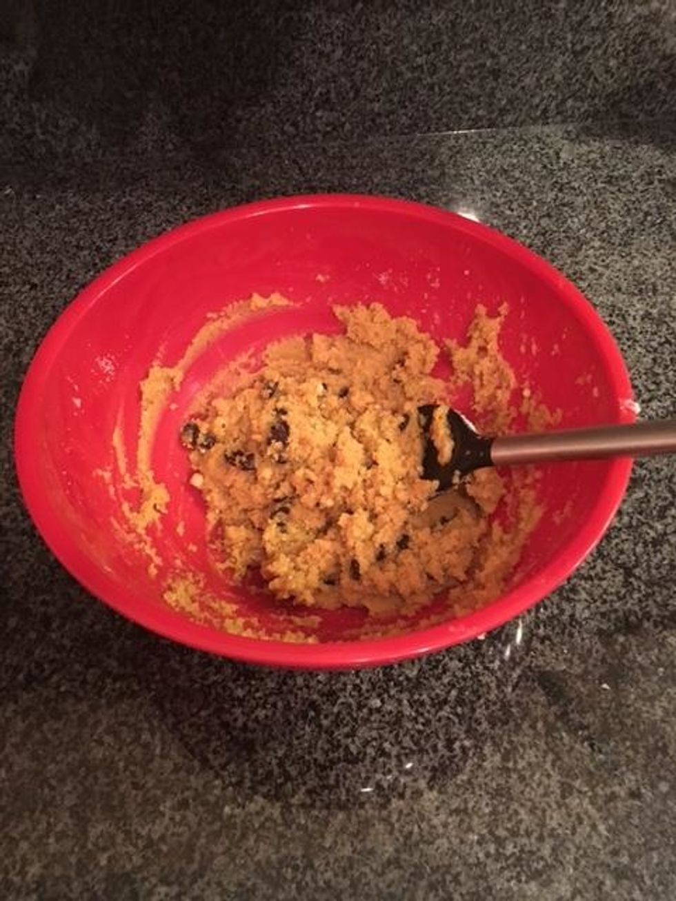 Mix chocolate chips into the dough