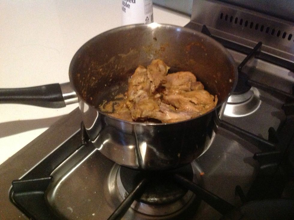 Mix coconut powder with water and add, then leave for 1/2 hour