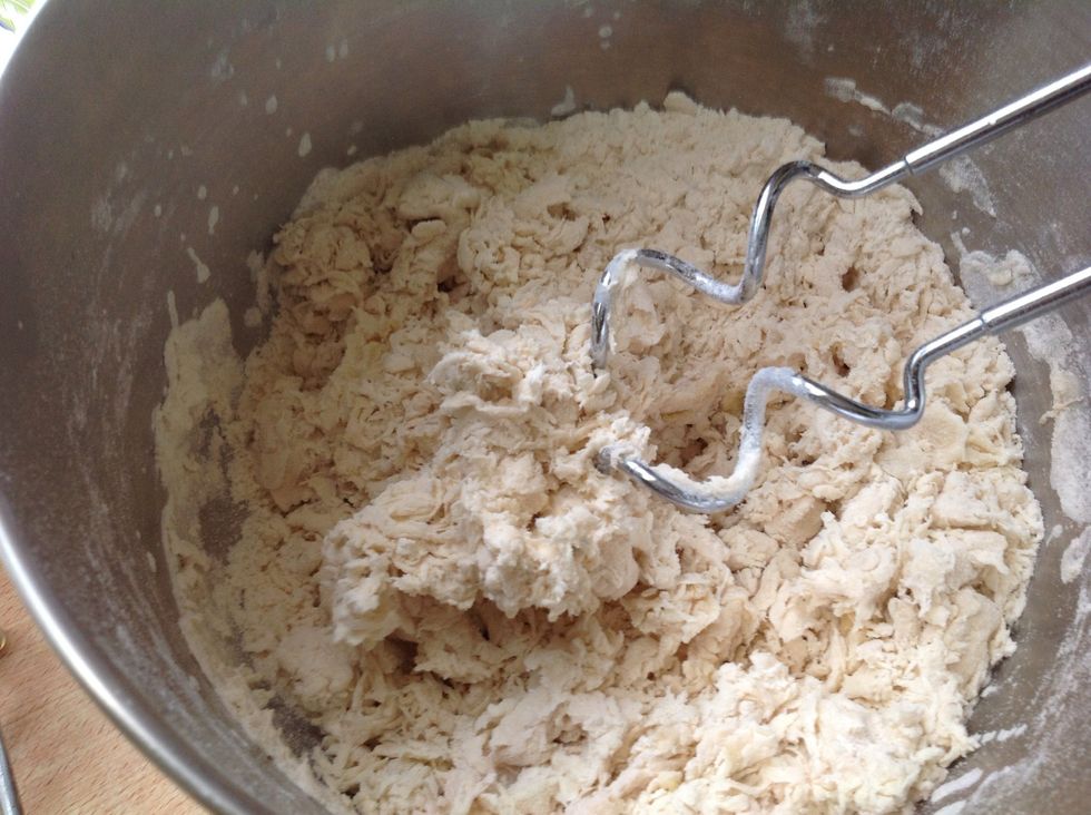 Mix dough ingredients adding a little water at a time till it comes together