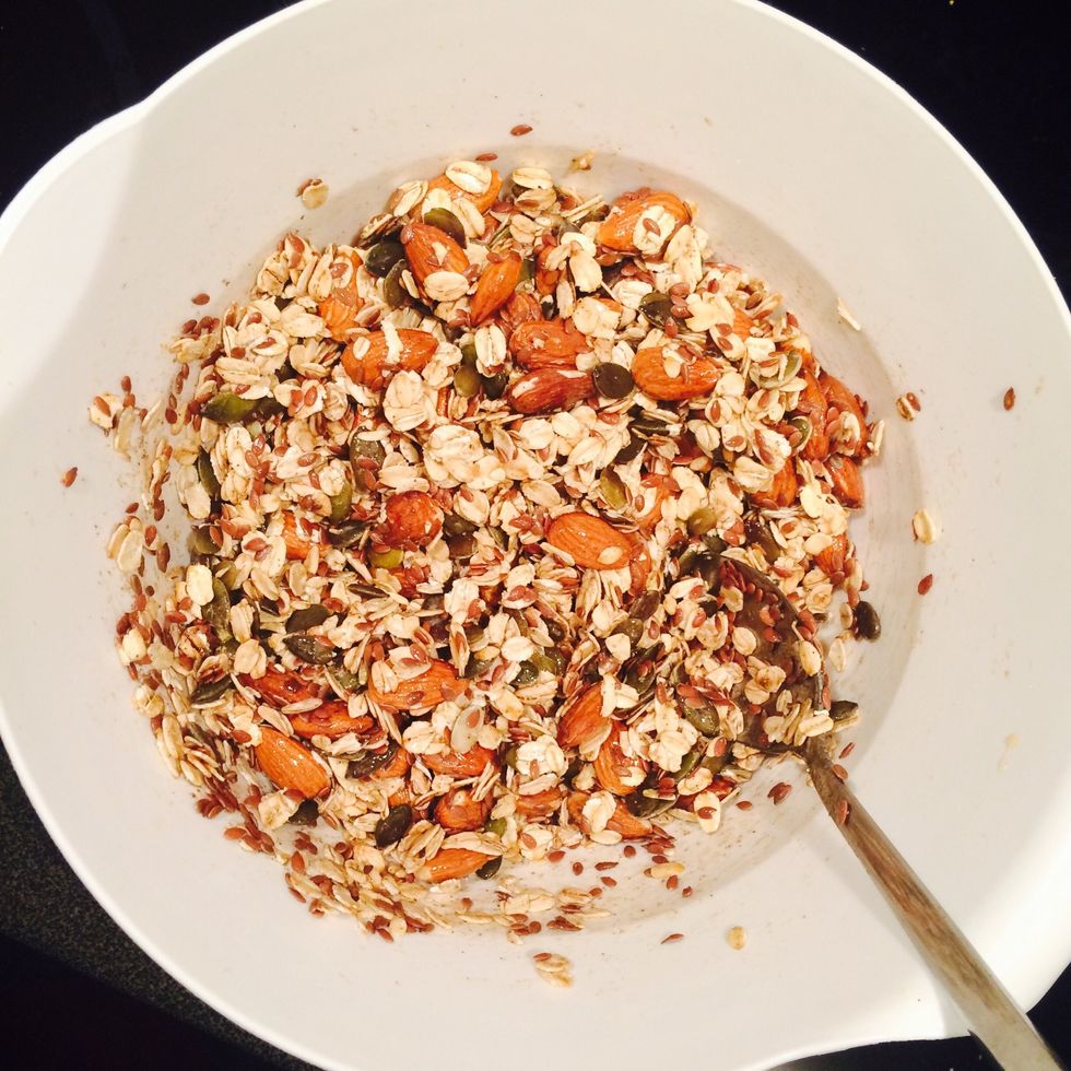 Mix dry and wet Ingredients in a bowl