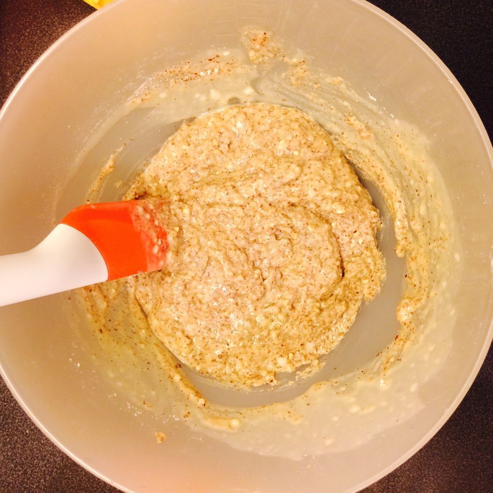 Mix dry and wet ingredients together