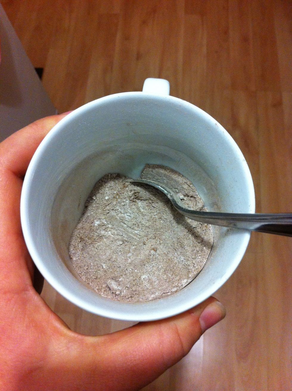 Mix dry ingredients together (flour, sugar, salt, cocoa powder)