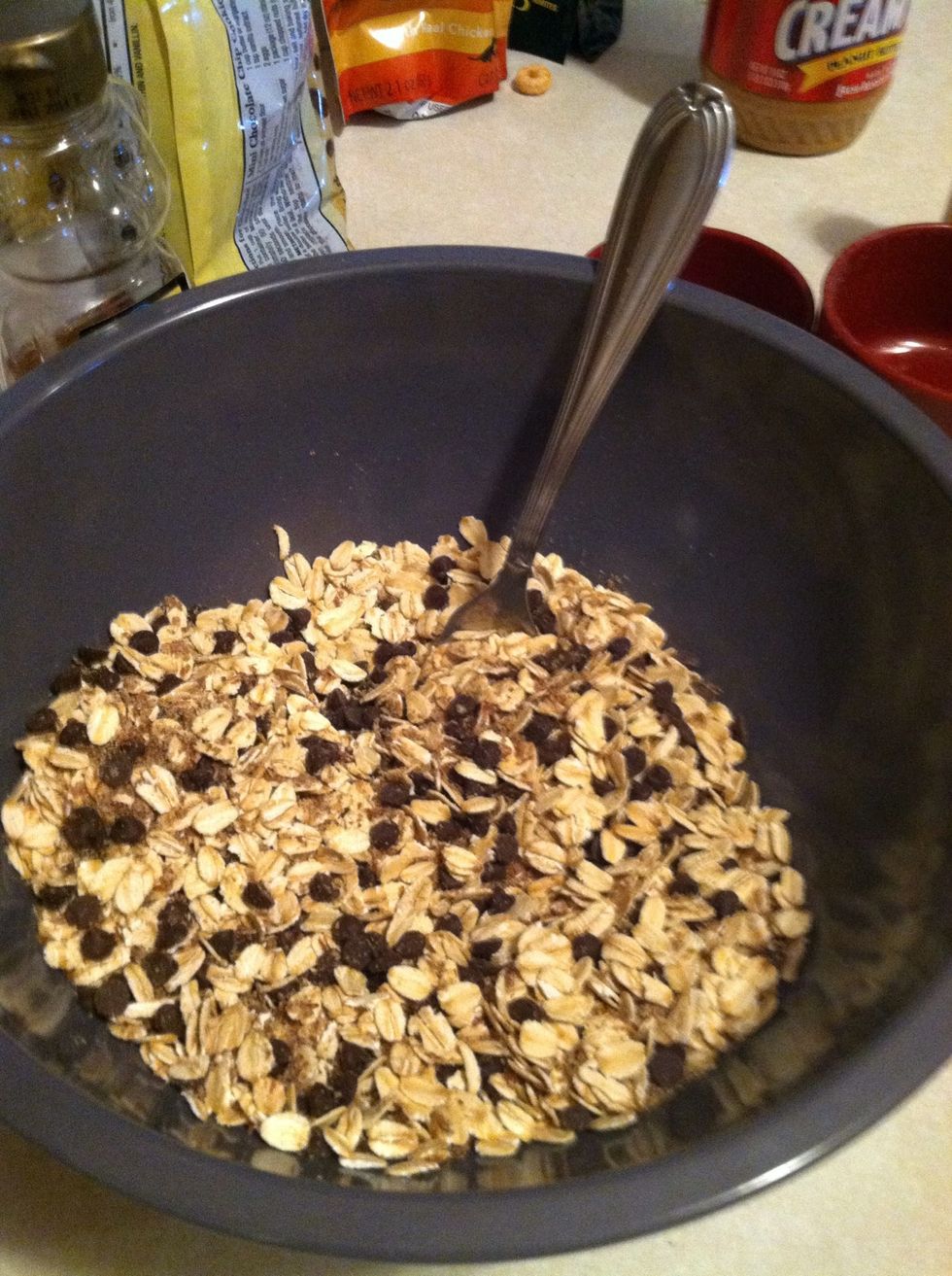 Mix dry ingredients together.