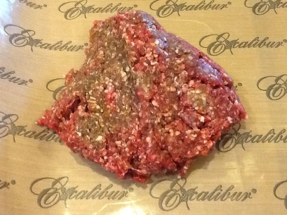 Mix dry ingredients with ground beef, store covered in refrigerator over night. Next morning, divide into sections to fit your dehydrator.