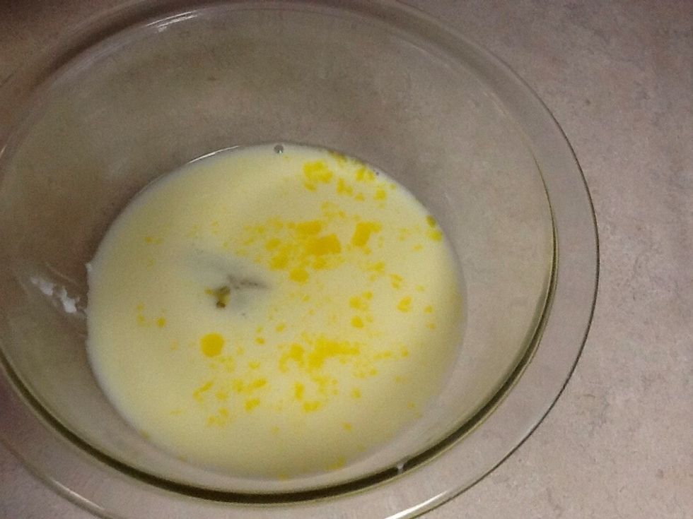 Mix egg and milk