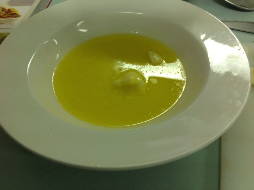 Mix egg, melted butter and buttermilk