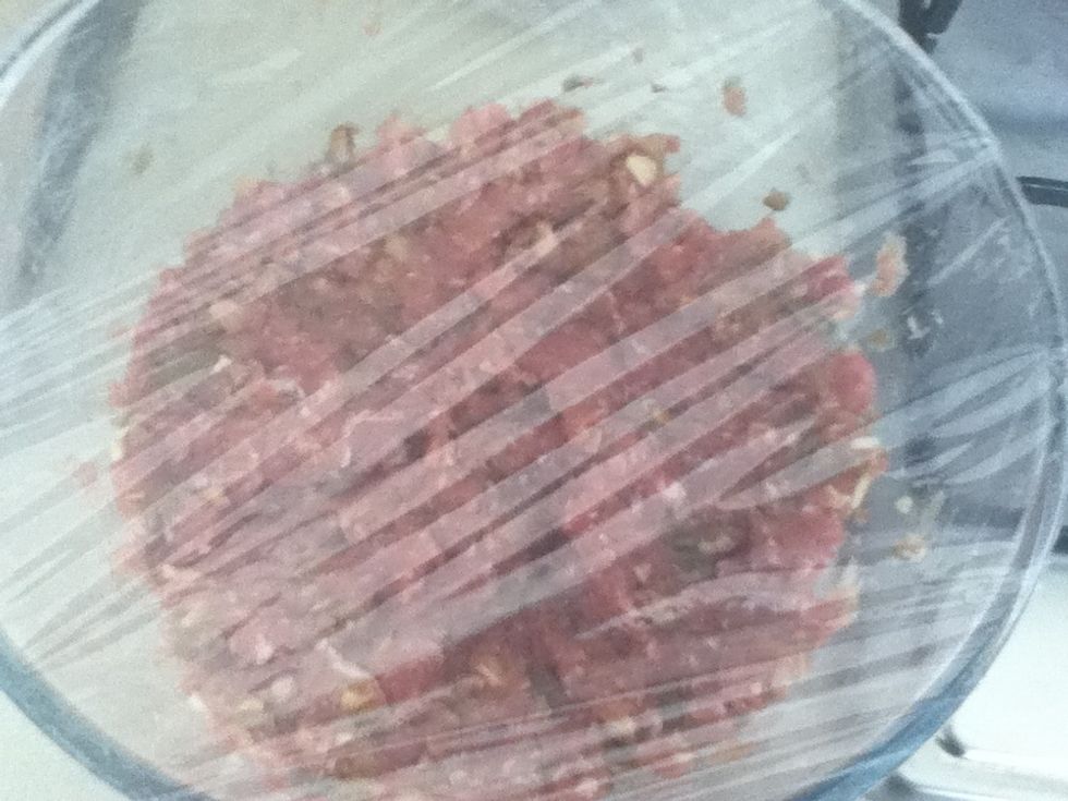 Mix everything and put in the fridge for 1/2 hour or an hour