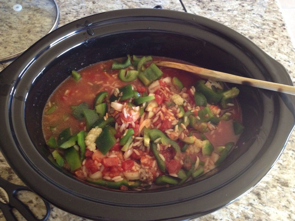 Mix everything in there as you add it so its blended well