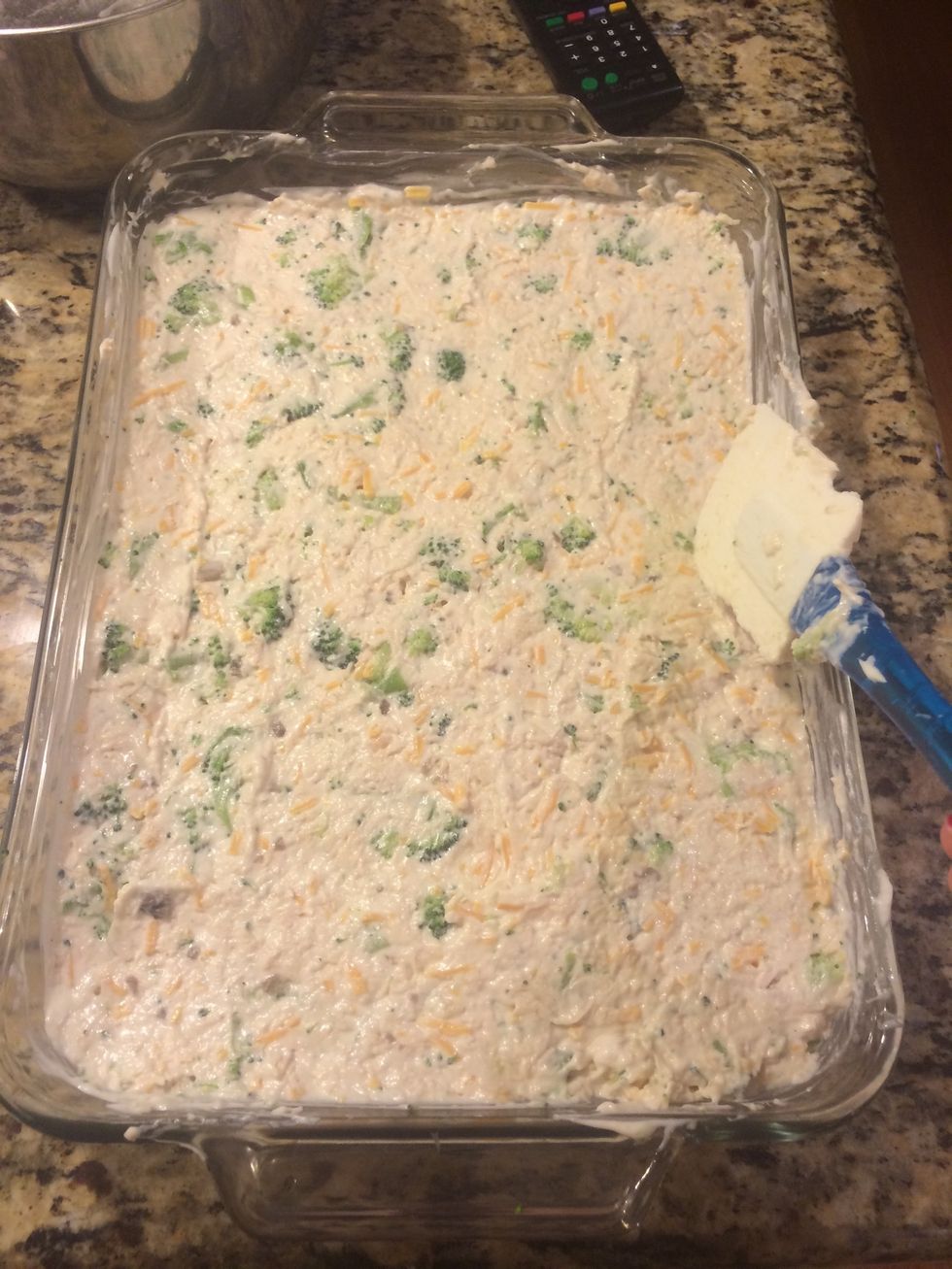 Mix everything together with a spatula.