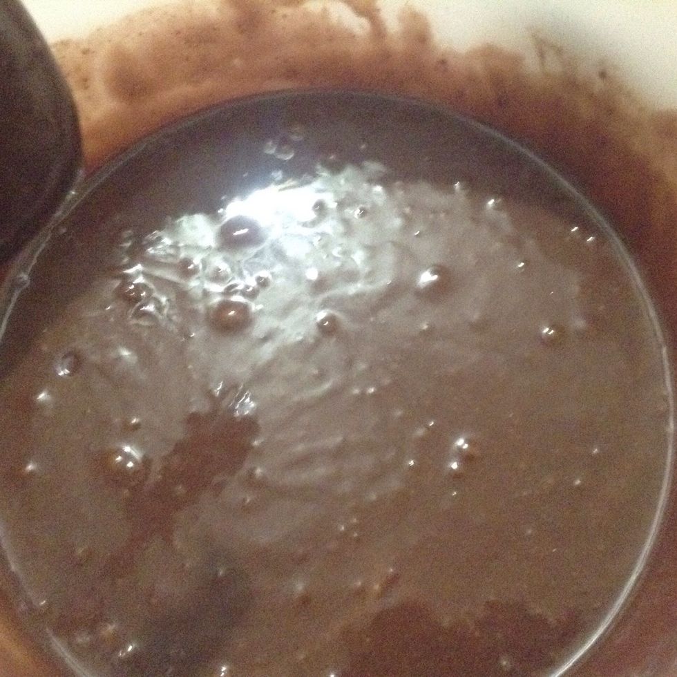 Mix everything together with wooden spoon