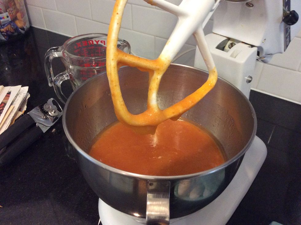 Mix first 4 ingredients together in a mixer.