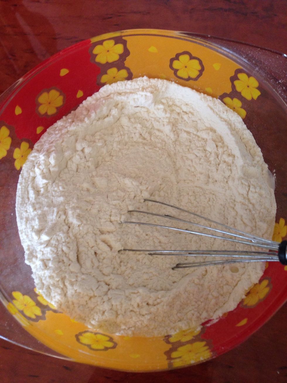 Mix flour and baking powder and put aside