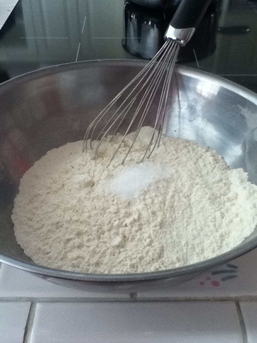 Mix flour and salt. Set aside.
