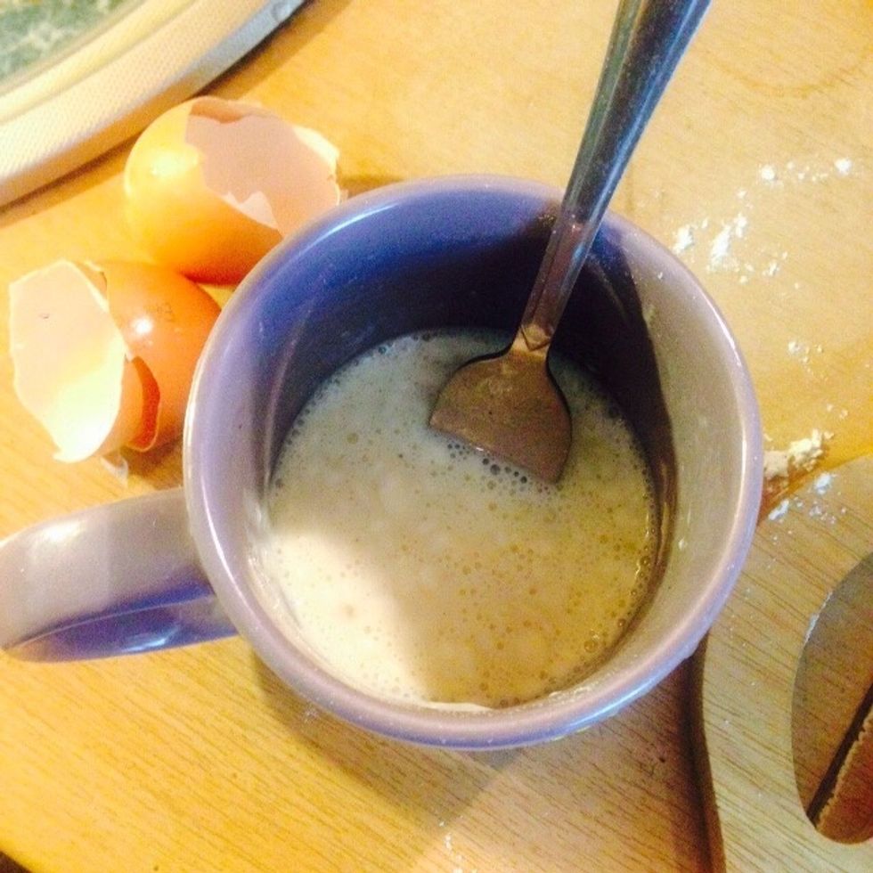 Mix flour, eggs, milk and salt&pepper in your favorite mug