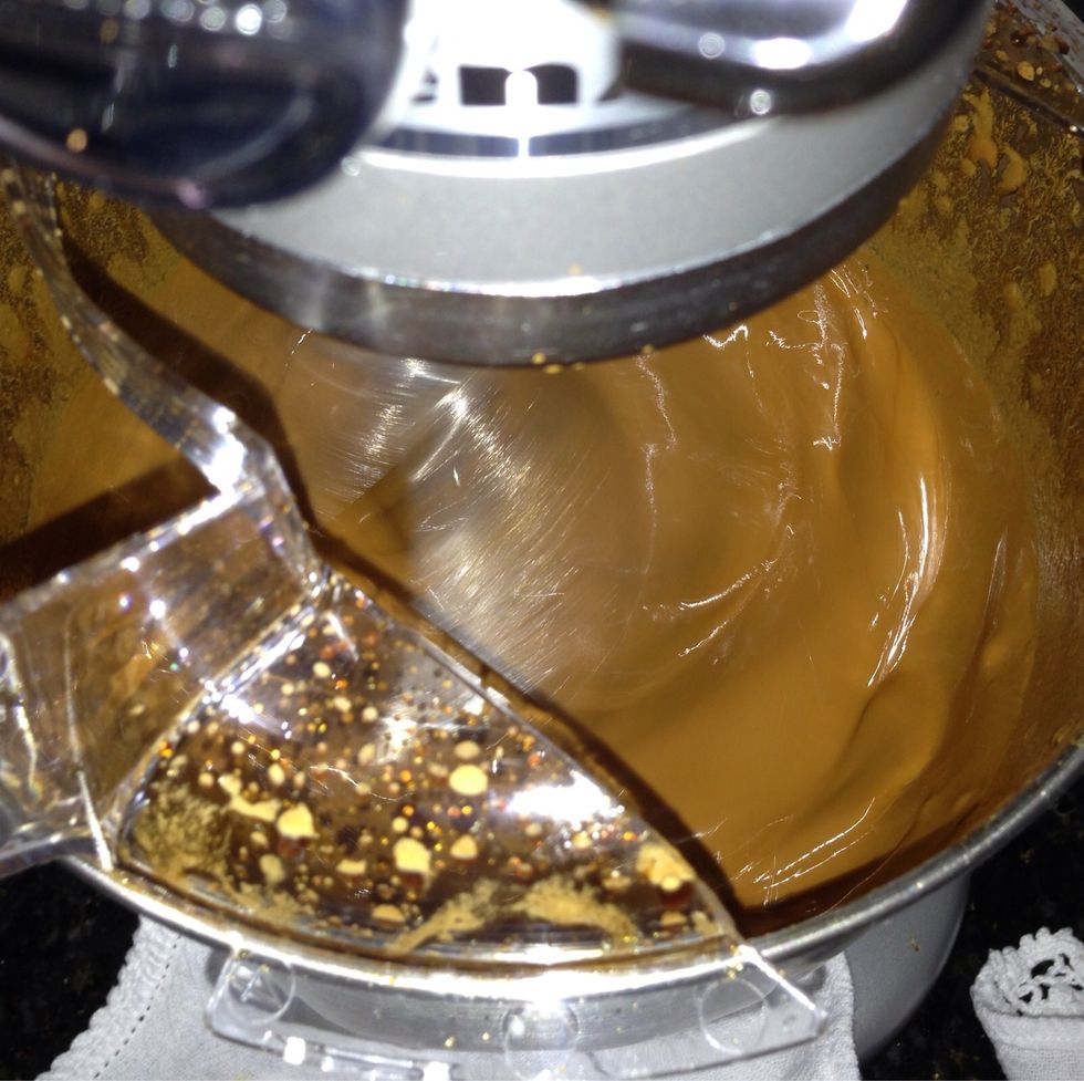 Mix for about 15-20 minutes on medium speed. Once it reaches a creamy consistency you can set it to high speed (if you do it before you'll have a lot of spilling.)