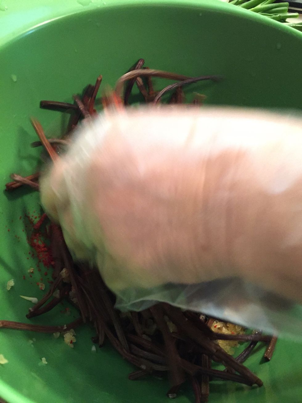 Mix garlic with bracken