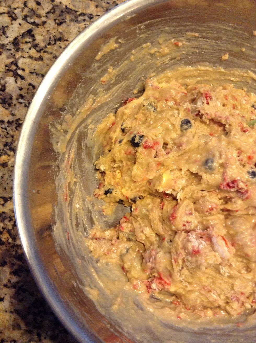 Mix gently just until blended, then add 1 1/2 cups sugar