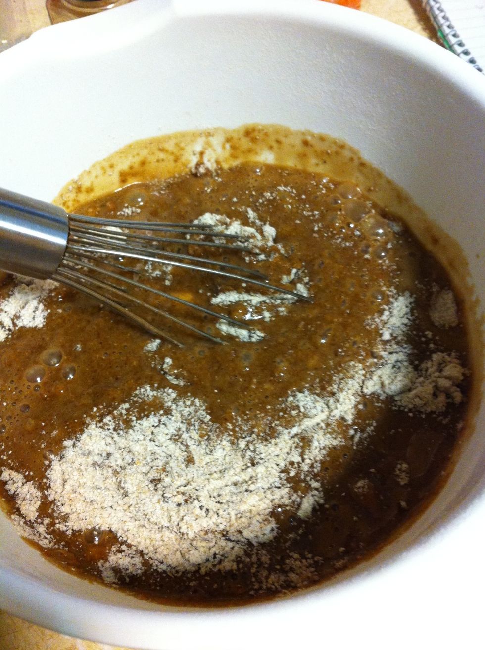 Mix half way, not fully