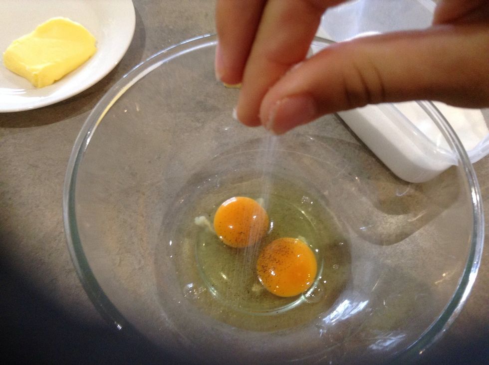 Mix in a pinch of salt and pepper