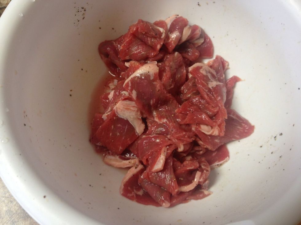 Mix in bowl. Try and separate all the slices.