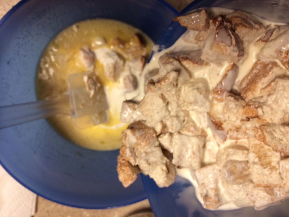 Mix in bread mixture