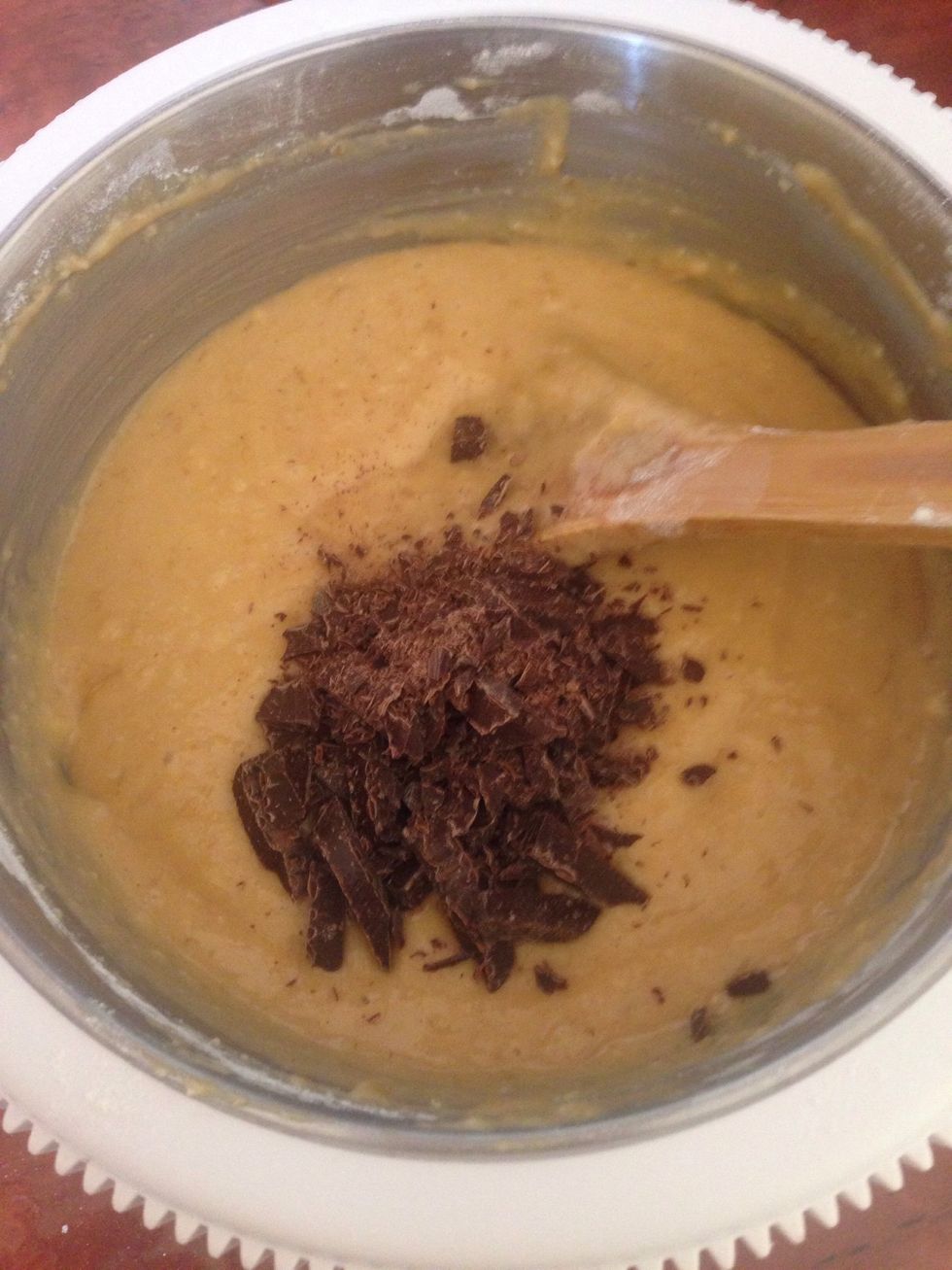 Mix in chocolate chunks
