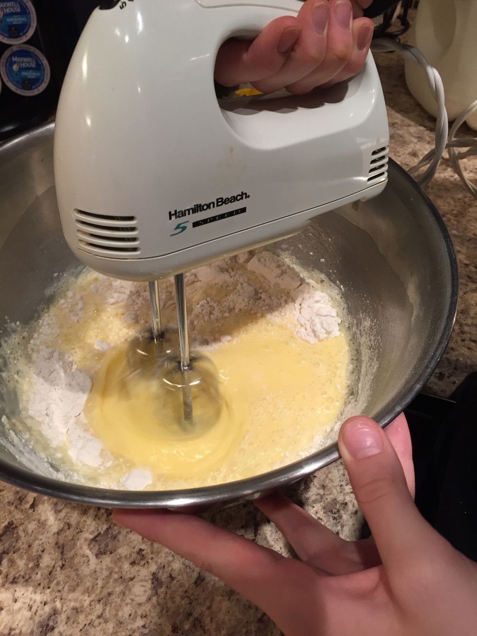 Mix in flour