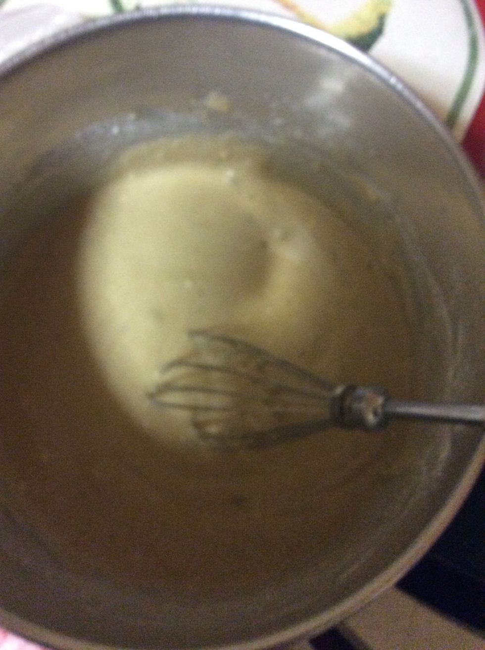 Mix in large bowl for 4 minutes (all ingredients)