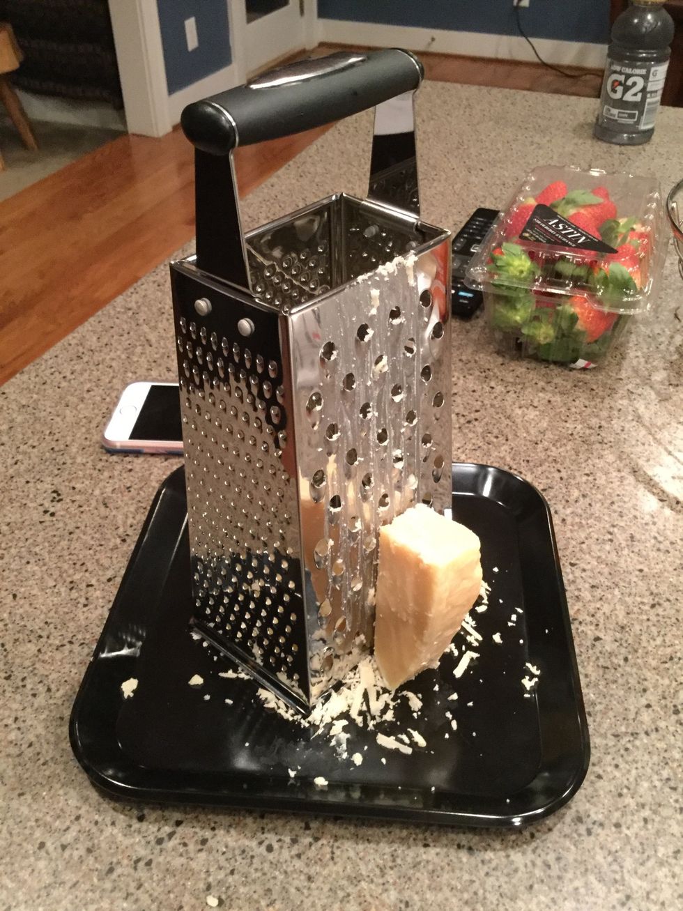 Mix in parmesan cheese to melt before serving.