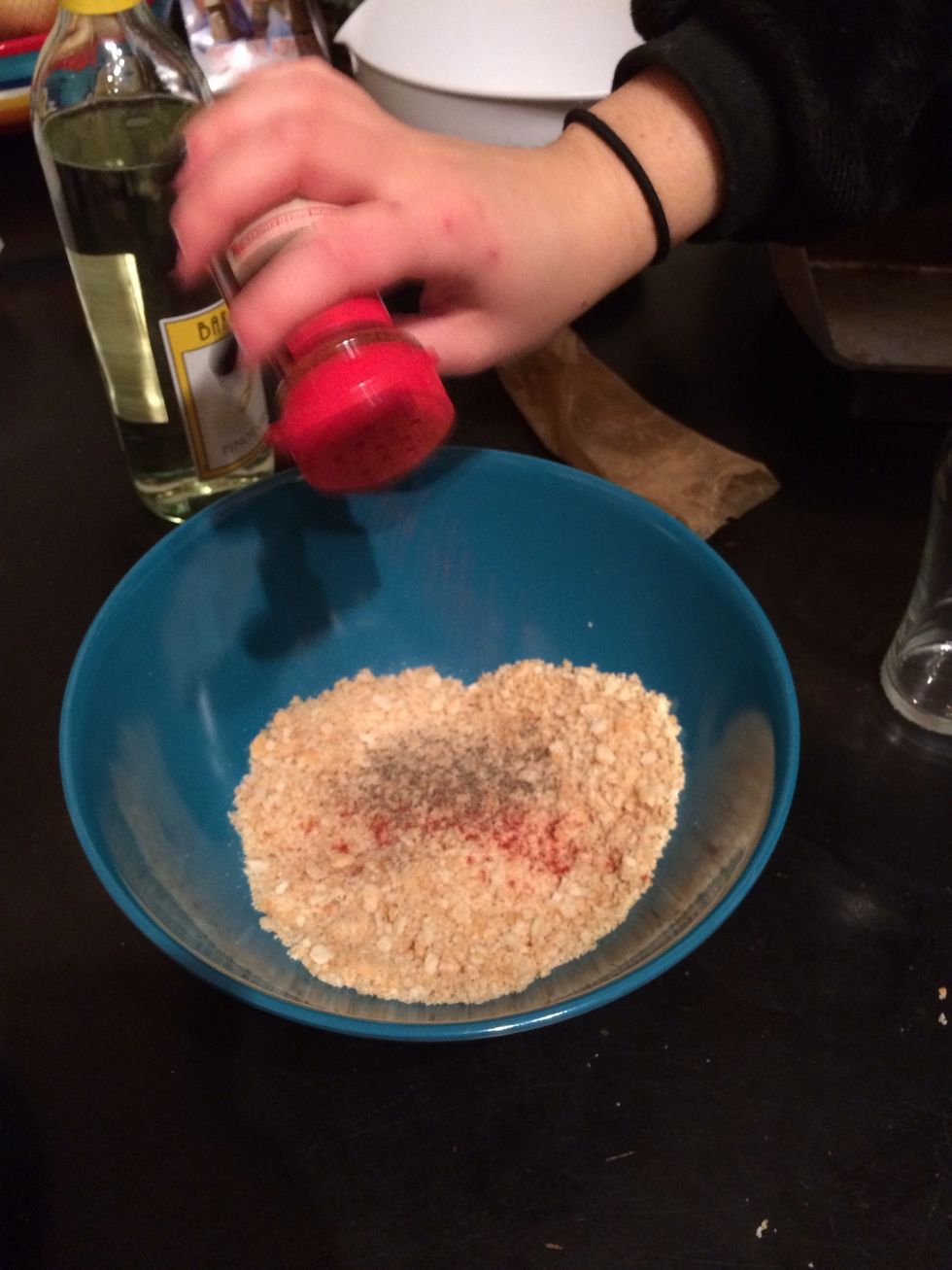 Mix in spices into the cracker mix