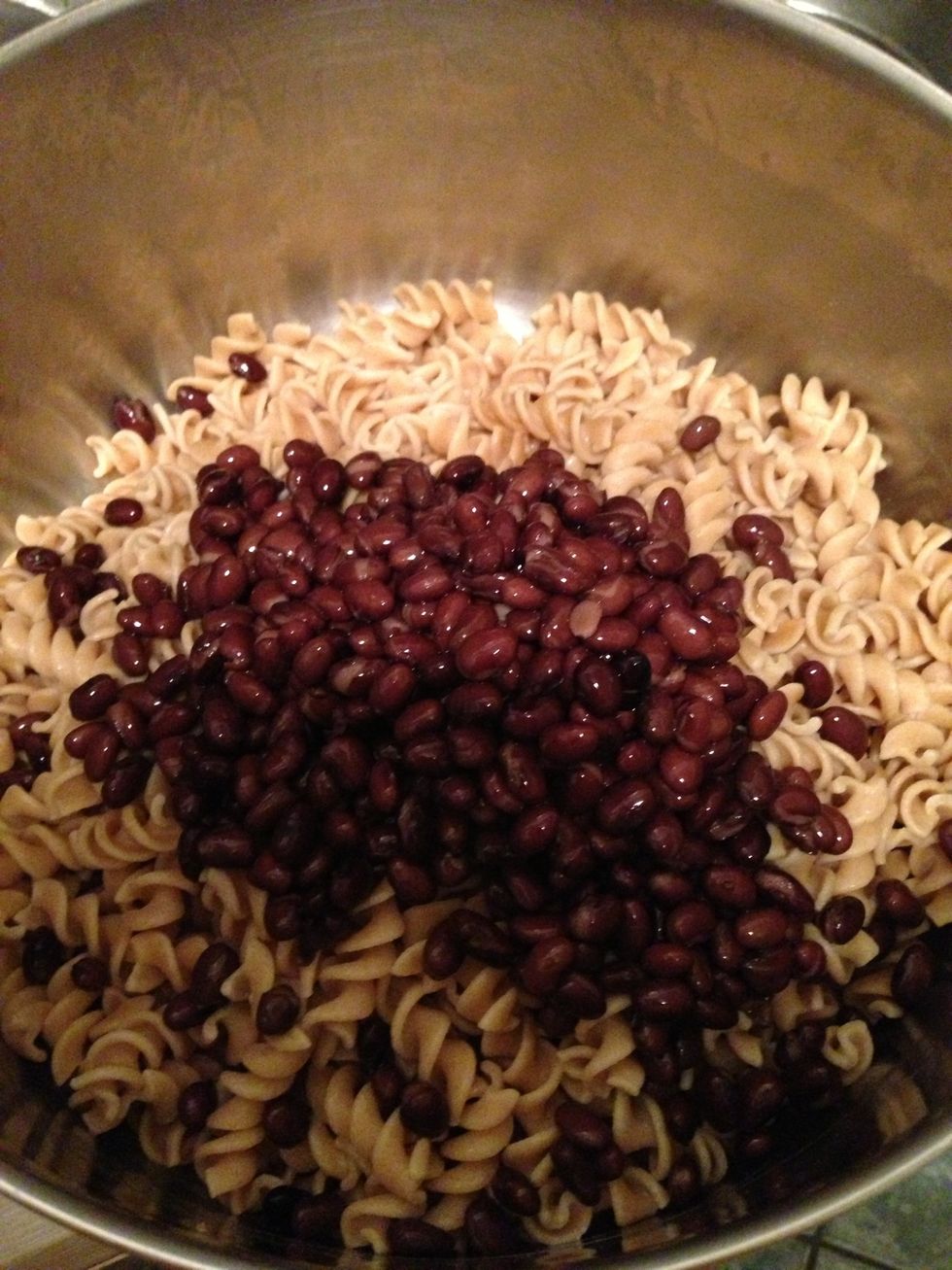 Mix in the beans after the rotini has been drained