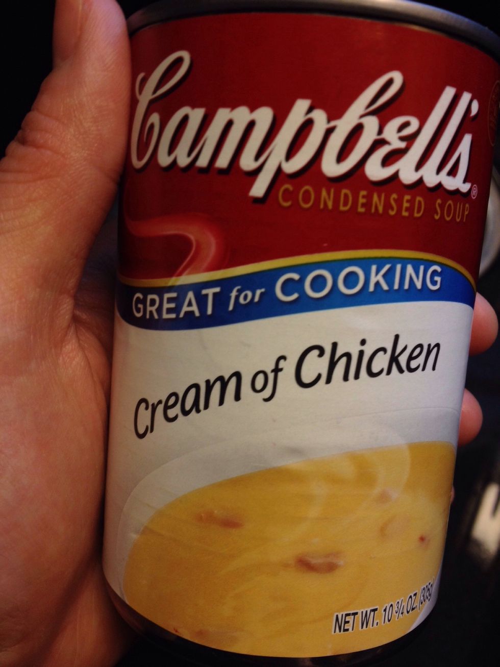 Mix in the cream of chicken