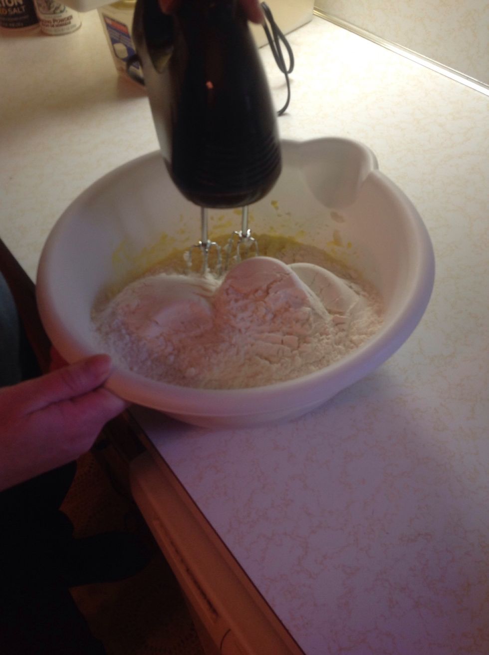 Mix in the dry ingredients.