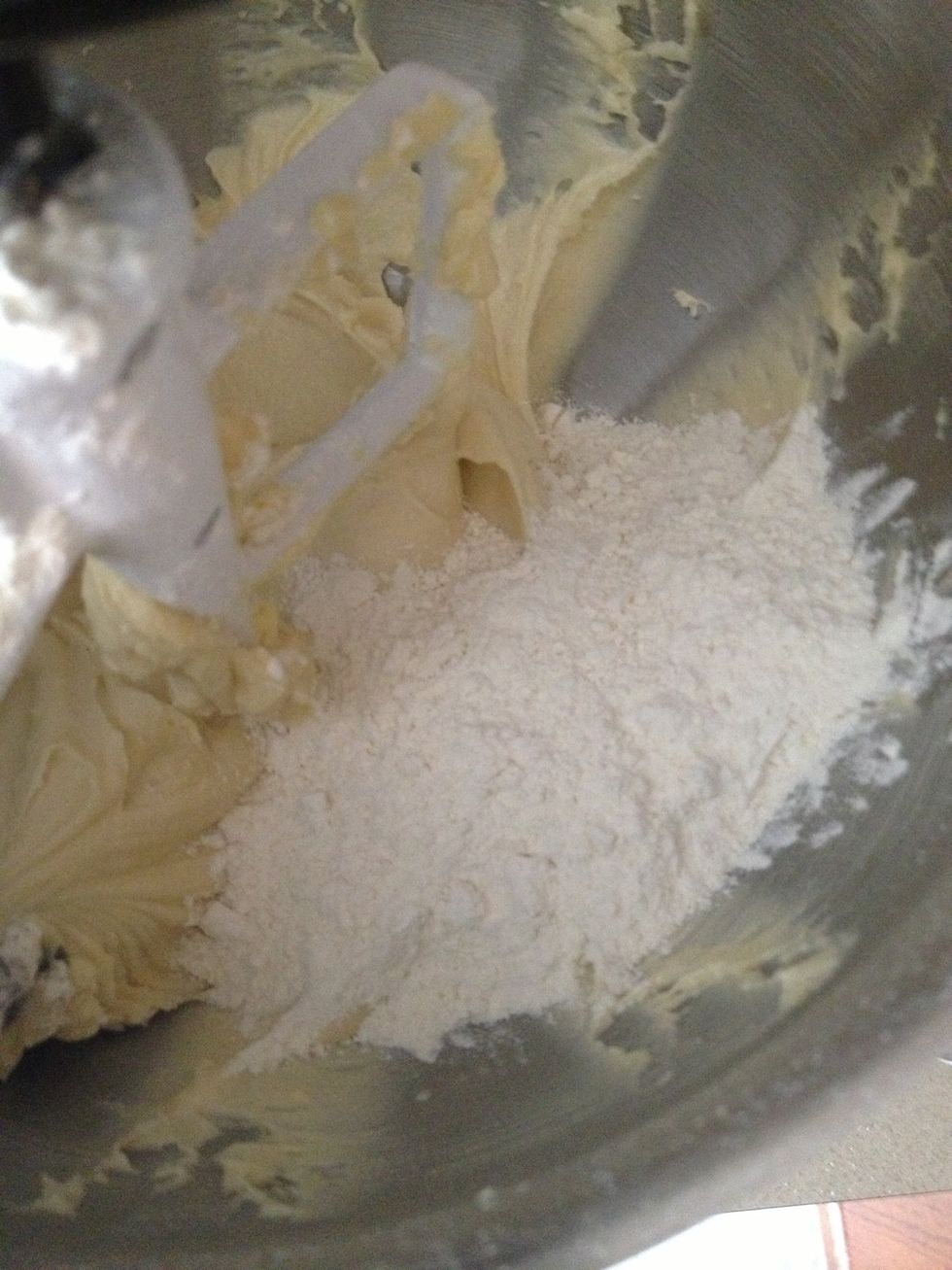 Mix in the last addition of flour
