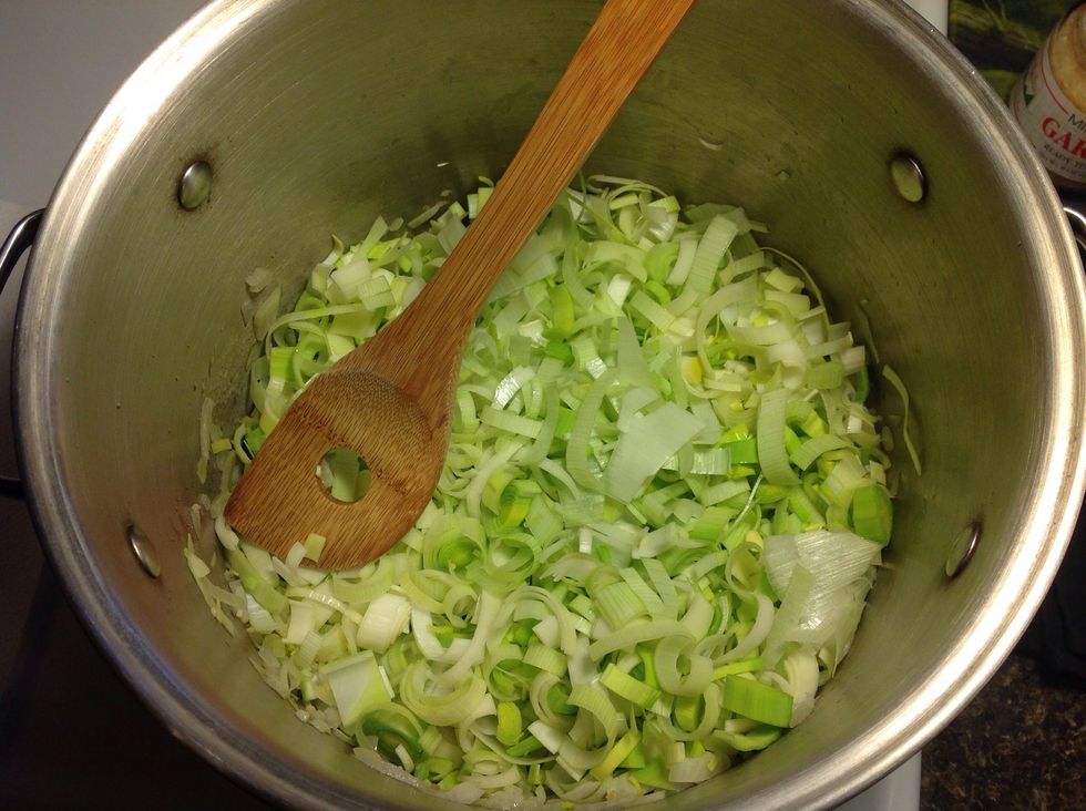 Mix in the leeks.