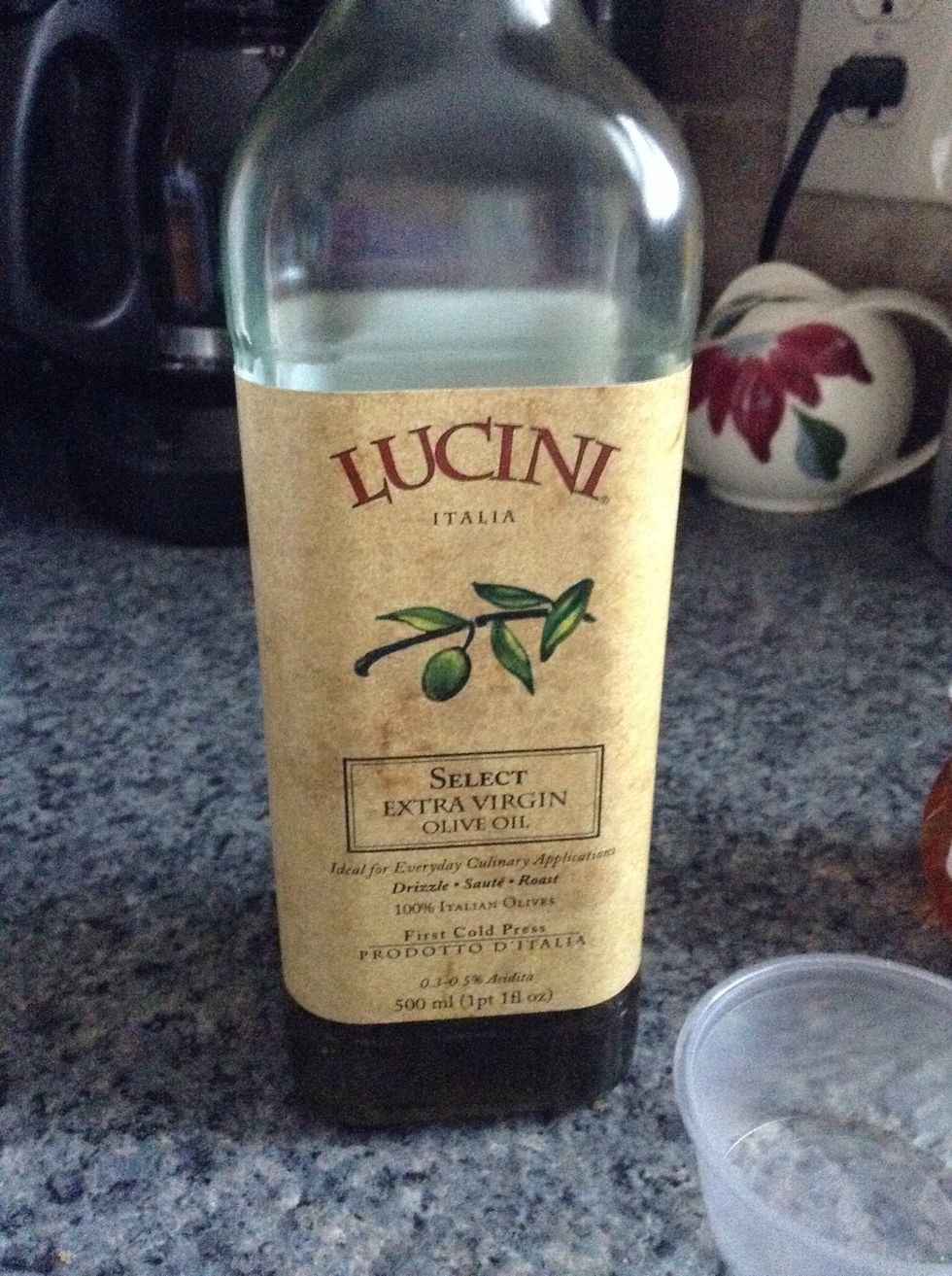 Mix in the olive oil.