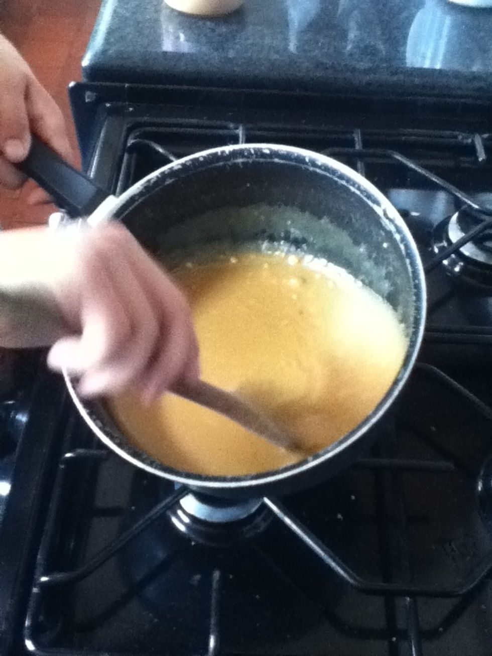 Mix in the peanut butter until it looks like so^^^