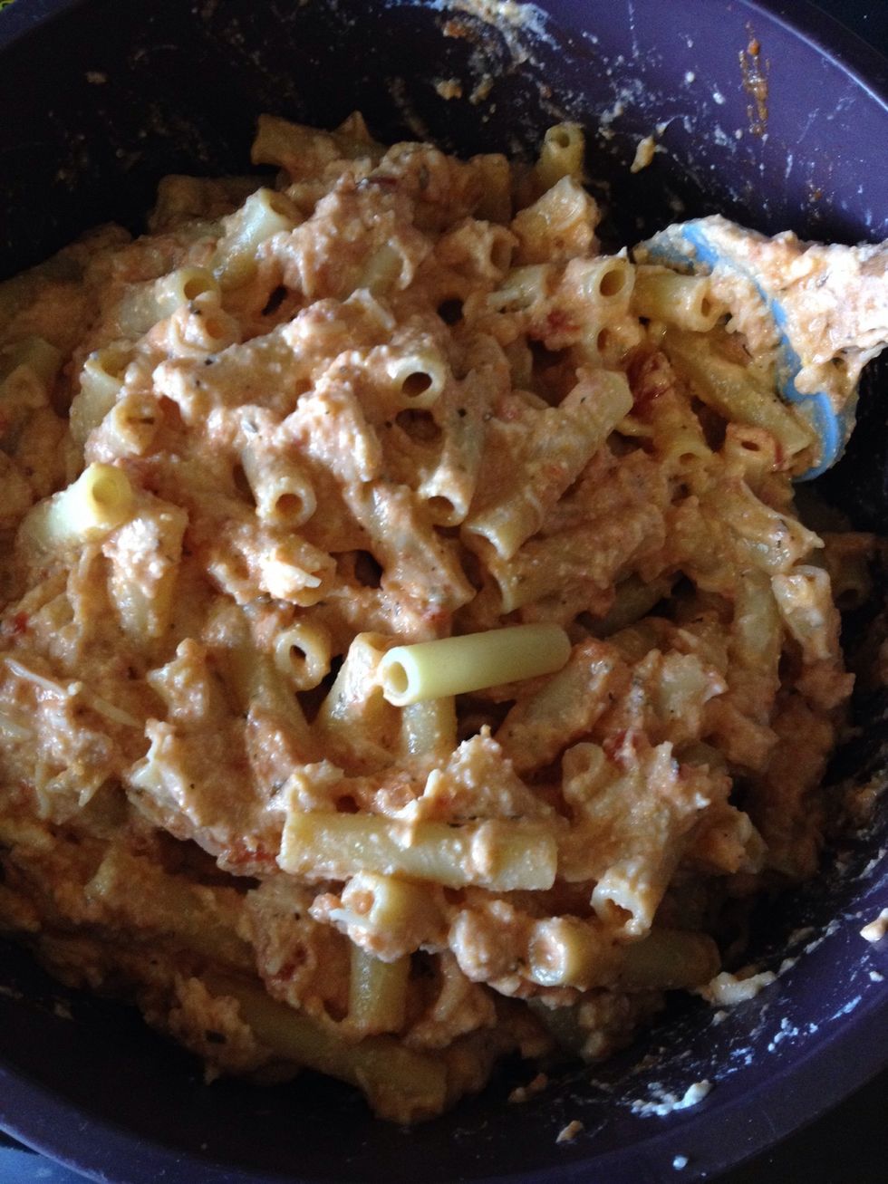 Mix in the ziti
