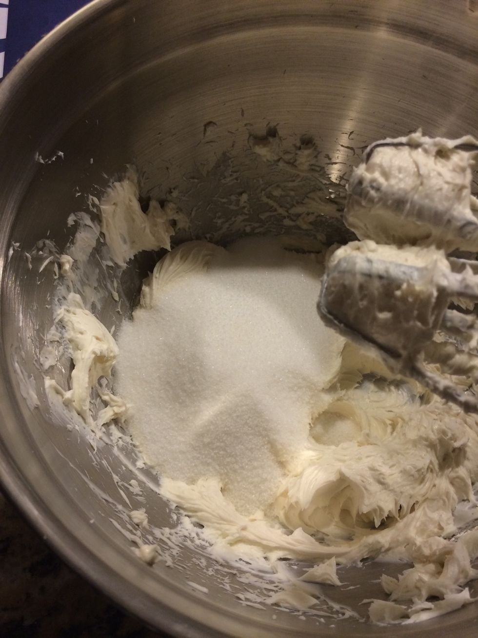 Mix in vanilla extract  Mix in sugar