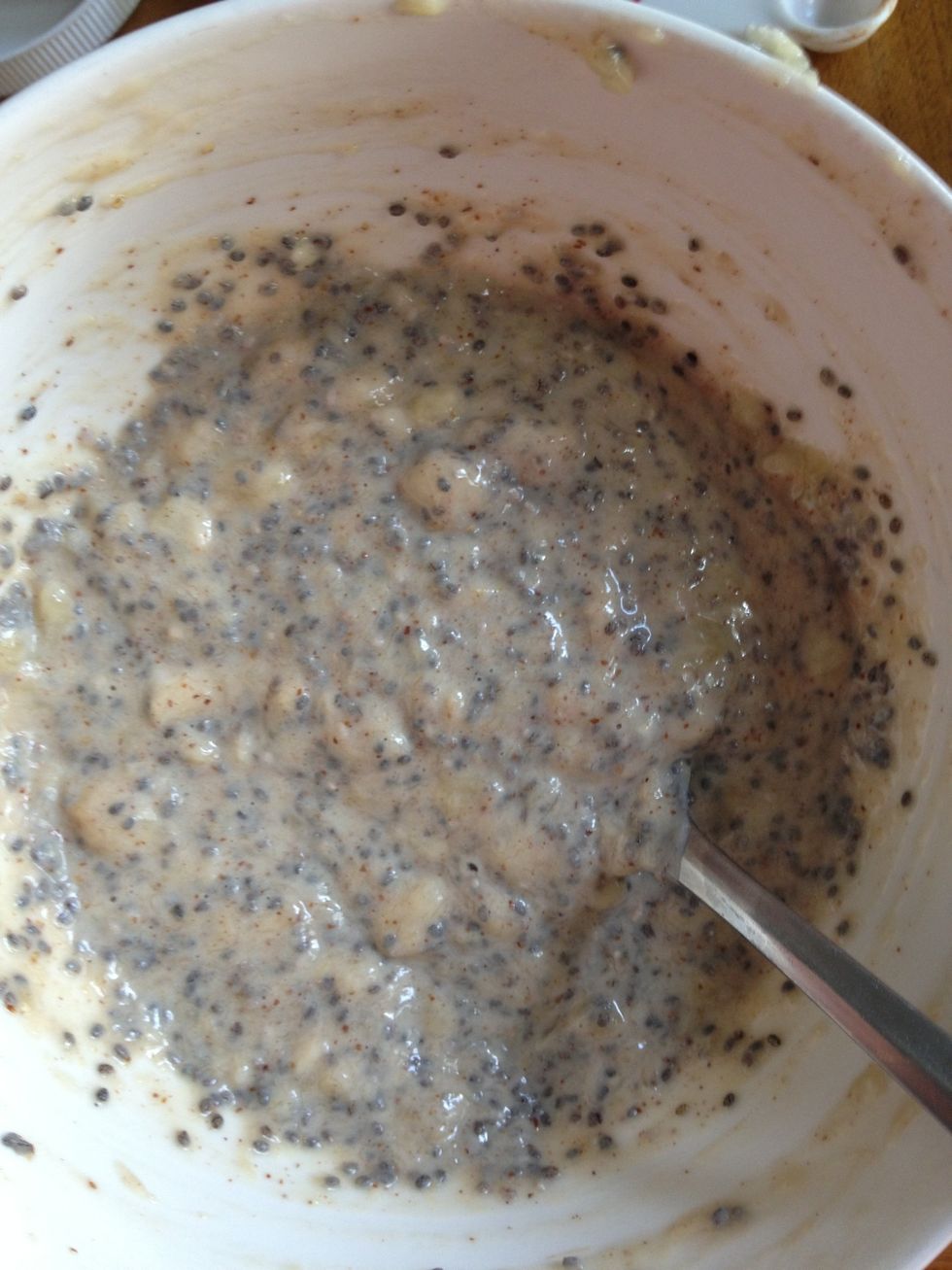 Mix in yogurt and chia seeds