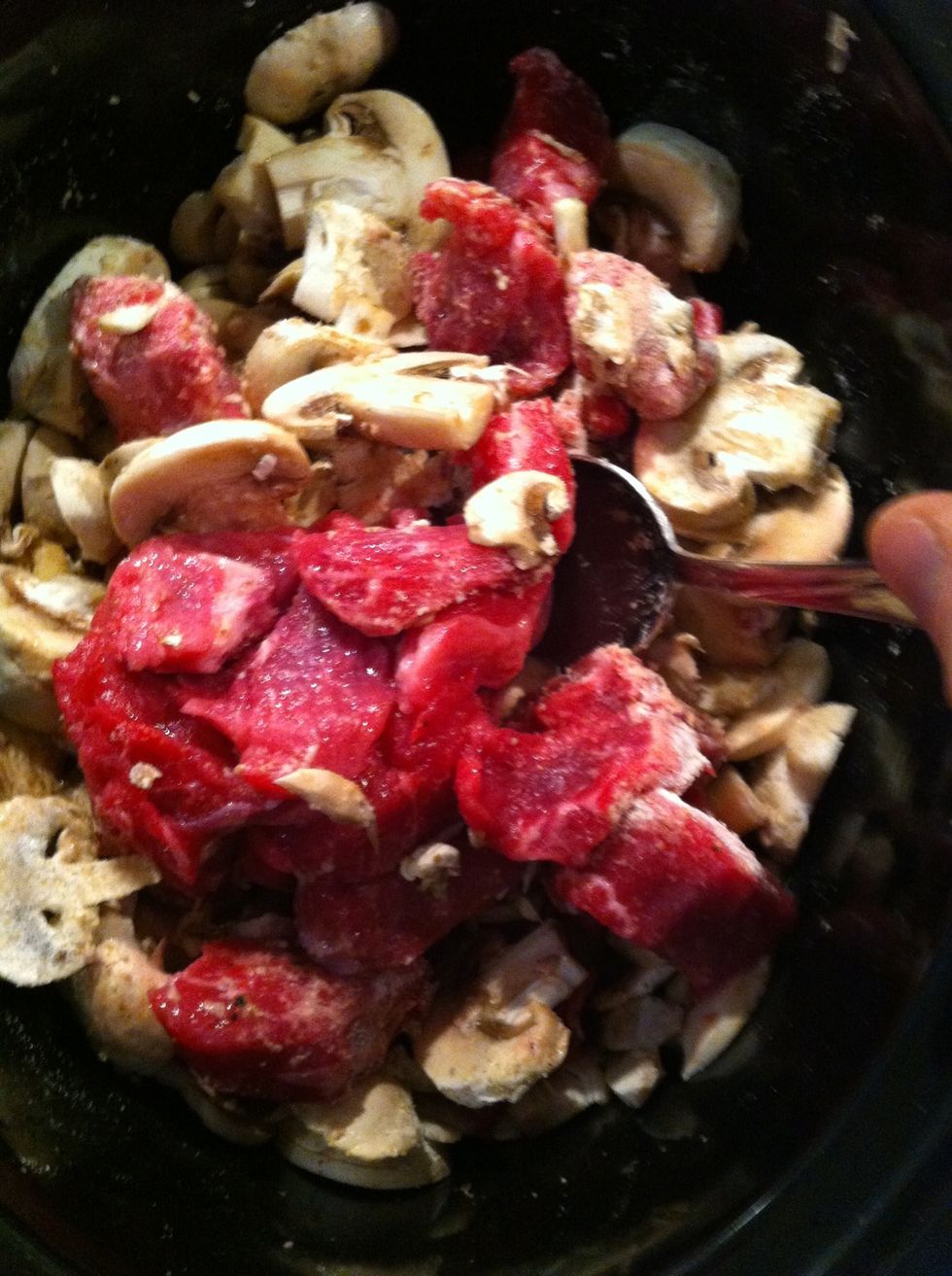 Mix ingredients in pot