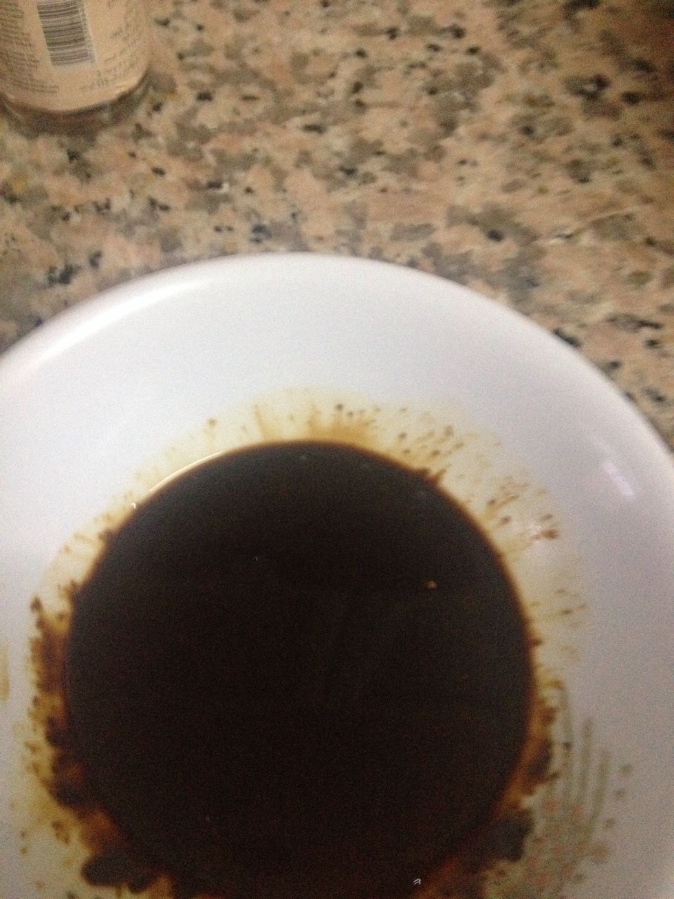 Mix instant coffee with water...