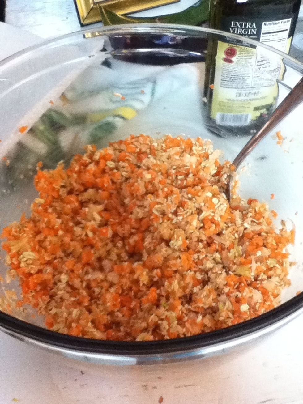 Mix it all! Also add I egg to this! Then mix some more.