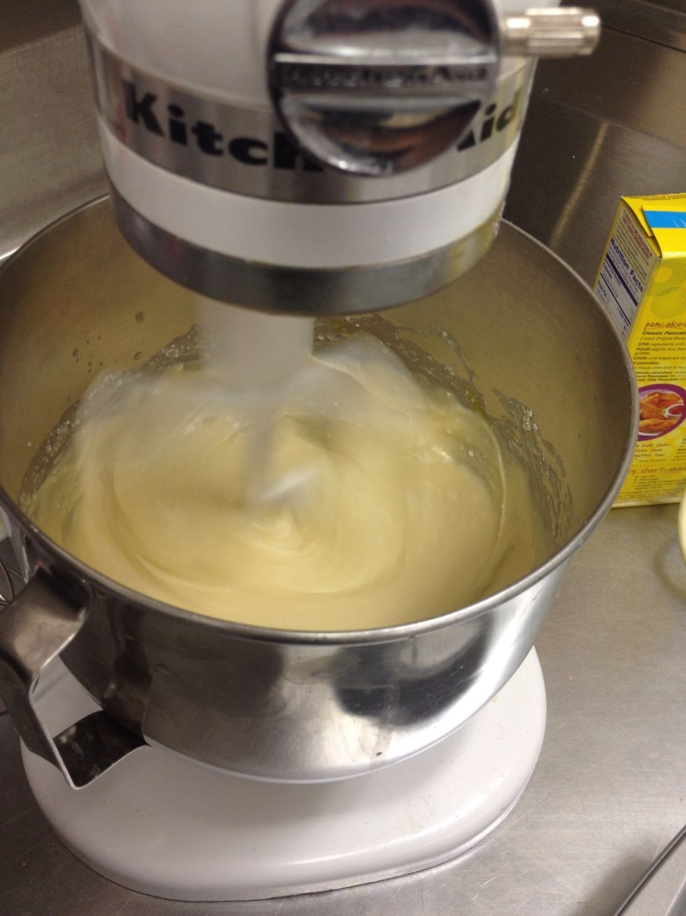 Mix it all together in the kitchen aid mixer at medium speed