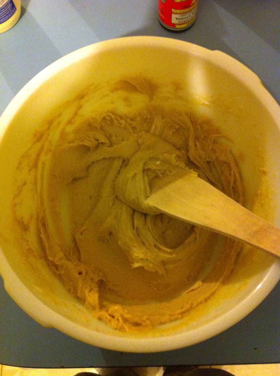 Mix it all up. It should be quite creamy.