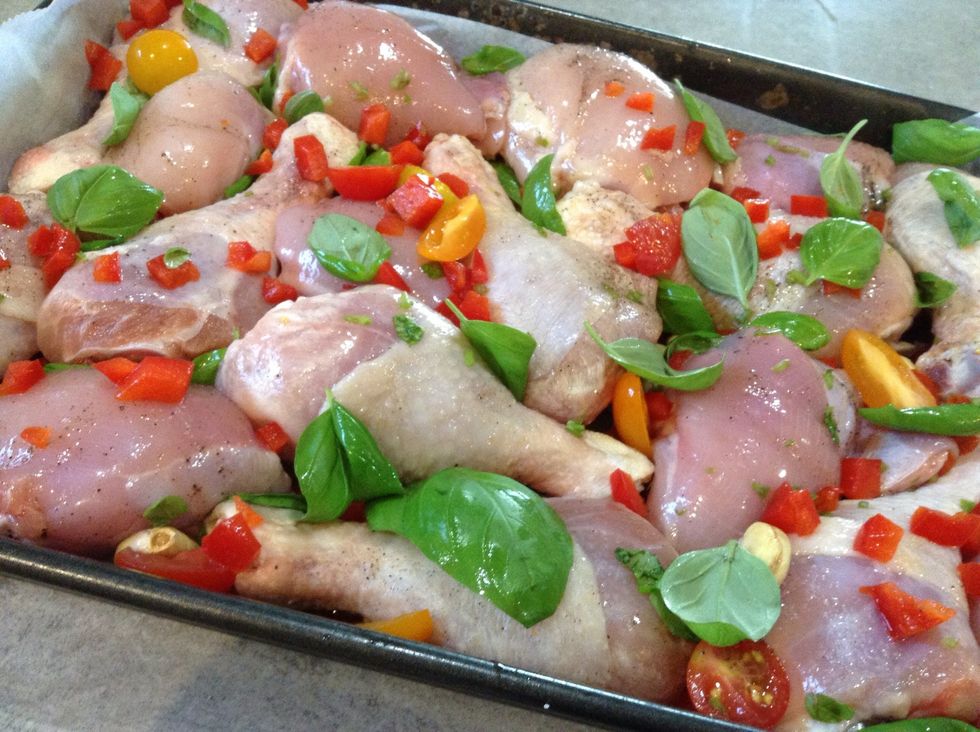 Mix it around a bit, pushing the tomatoes underneath