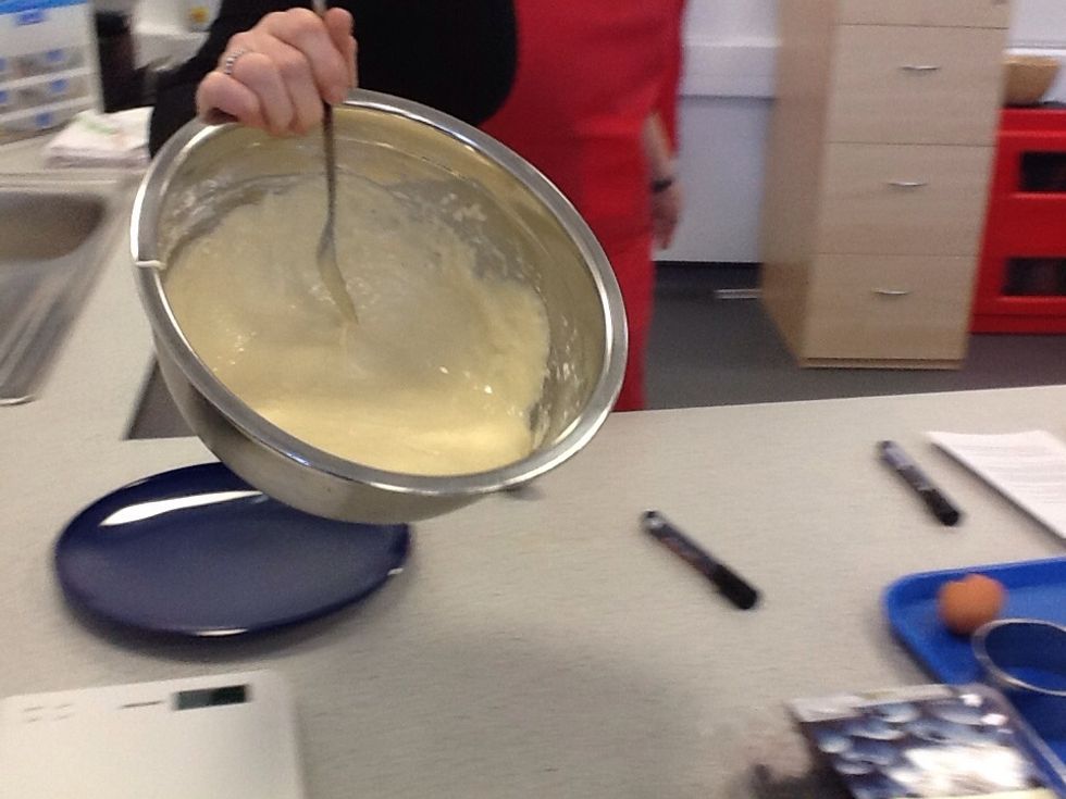 Mix it for 30 sec no longer otherwise the batter will be flat