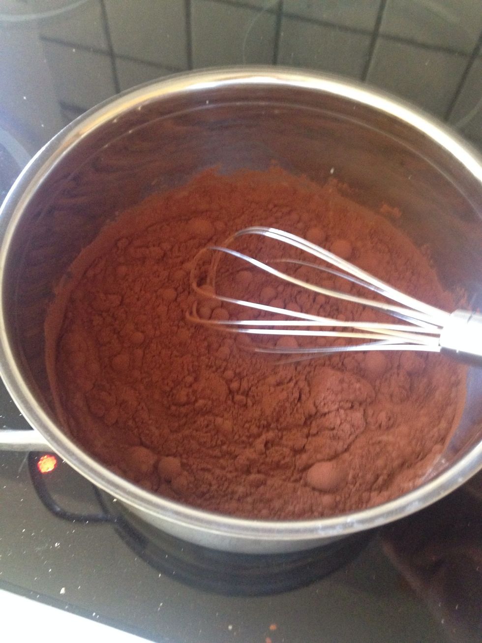 Mix it (the heat must still be on)