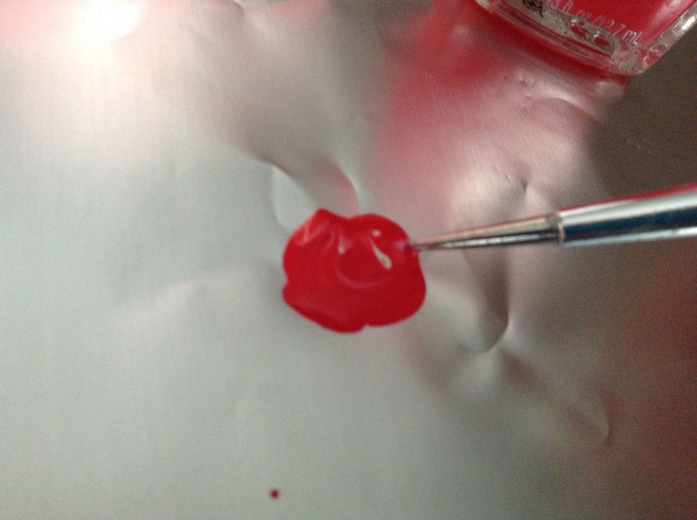 Mix it together with toothpick And paint both your pointer fingers with it.